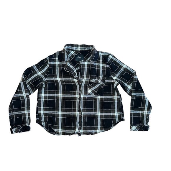 Rails Kellen Womens Long Sleeve Soft PJ Button Down Kalamata Black Size S - Picture 2 of 7